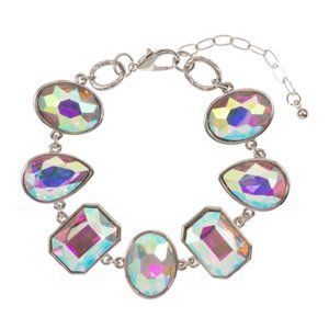 Oval Teardrop Square Crystal Stone Cluster Charm Women Custom Jewelry Bracelet